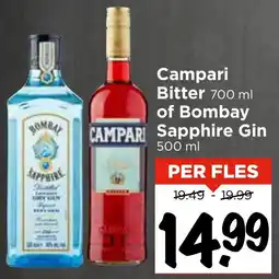 Vomar Voordeelmarkt Campari Bitter of Bombay Sapphire Gin aanbieding