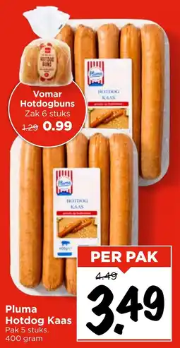 Vomar Voordeelmarkt Pluma Hotdog Kaas aanbieding