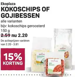 Ekoplaza Kokoschips of gojibessen aanbieding