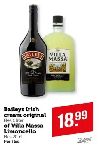 Coop Baileys Irish cream original of Villa Massa Limoncello aanbieding