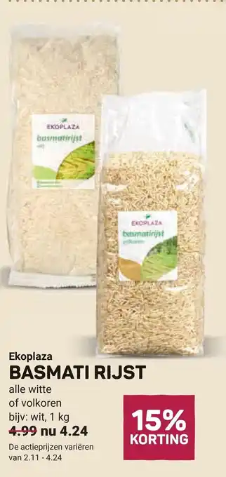 Ekoplaza Basmati rijst aanbieding