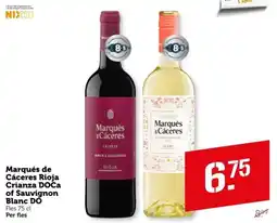 Coop Marqués de Cáceres Rioja Crianza DOCa of Sauvignon Blanc DO aanbieding