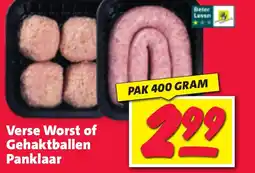 Nettorama Verse Worst of Gehaktballen Panklaar aanbieding