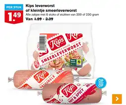 Hoogvliet Kips leverworst of kleintje smeerleverworst aanbieding