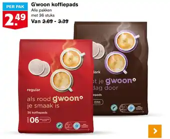 Hoogvliet G'woon koffiepads aanbieding