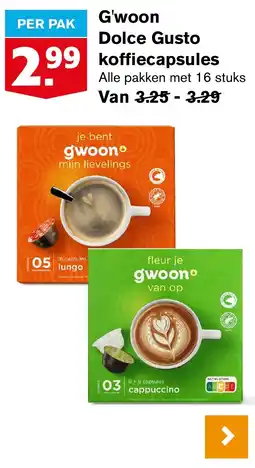 Hoogvliet G'woon Dolce Gusto koffiecapsules aanbieding