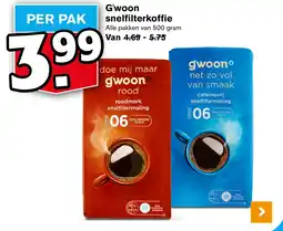 Hoogvliet G'woon snelfilterkoffie aanbieding