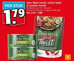 Hoogvliet John West tonijn, tonijn twist  of protein bowls aanbieding