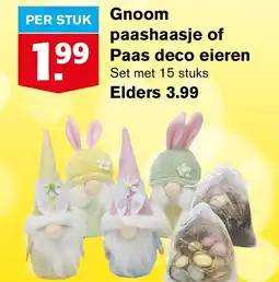 Hoogvliet Gnoom paashaasje of  Paas deco eieren aanbieding