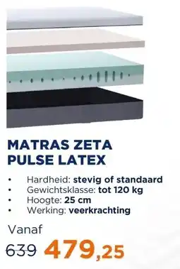 TotaalBED Matras Zeta | Pulse-latex toplaag | 70x200 aanbieding