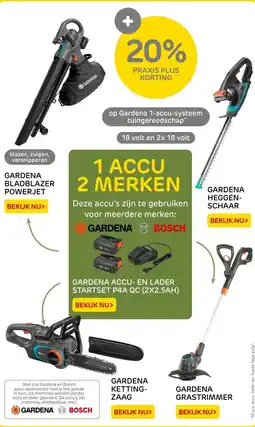 Praxis Gardena 1-accu-systeem tuingereedschap* aanbieding