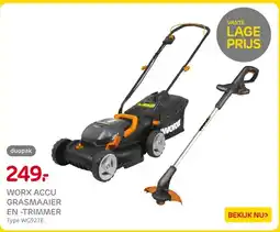 Praxis WORX ACCU GRASMAAIER EN-TRIMMER aanbieding