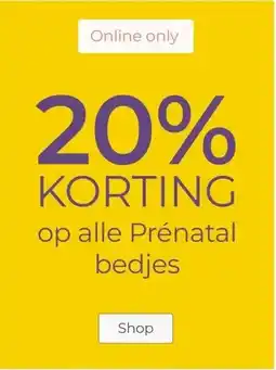 Prenatal 20% KORTING op alle Prénatal bedjes aanbieding