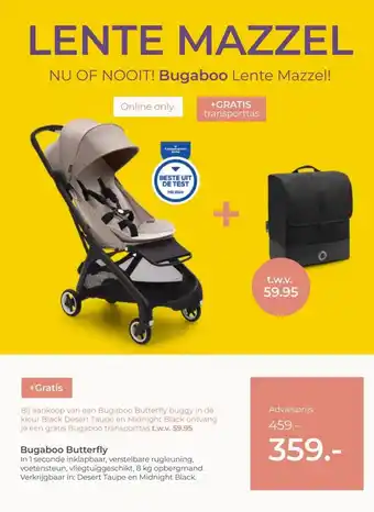 Prenatal Bugaboo Butterfly aanbieding