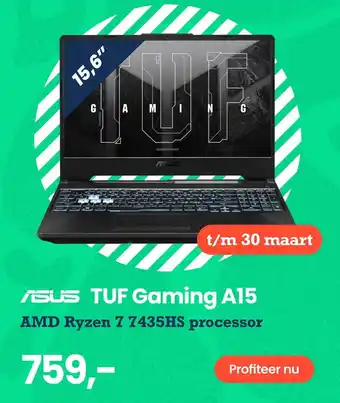 Paradigit ASUS TUF Gaming A15 AMD Ryzen 7 7435HS processor aanbieding