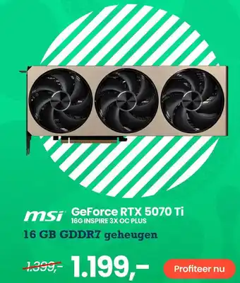 Paradigit msi GeForce RTX 5070 Ti 16G INSPIRE 3X OC PLUS aanbieding