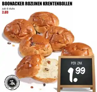 MCD Supermarkt BOONACKER ROZIJNEN KRENTENBOLLEN aanbieding