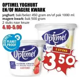 MCD Supermarkt OPTIMEL YOGHURT EN/OF MAGERE KWARK aanbieding