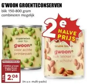 MCD Supermarkt G'WOON GROENTECONSERVEN aanbieding