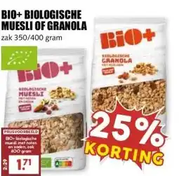 MCD Supermarkt BIO+ BIOLOGISCHE MUESLI OF GRANOLA aanbieding