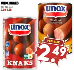 MCD Supermarkt UNOX KNAKS aanbieding