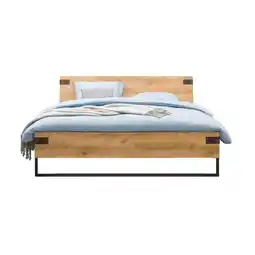 Leen Bakker Bed Dex - eikenkleur/grafiet - 140x200 cm aanbieding