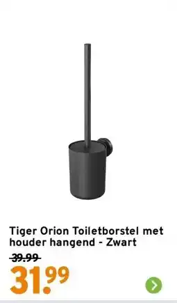 GAMMA Tiger Orion Toiletborstel met houder hangend - Zwart aanbieding