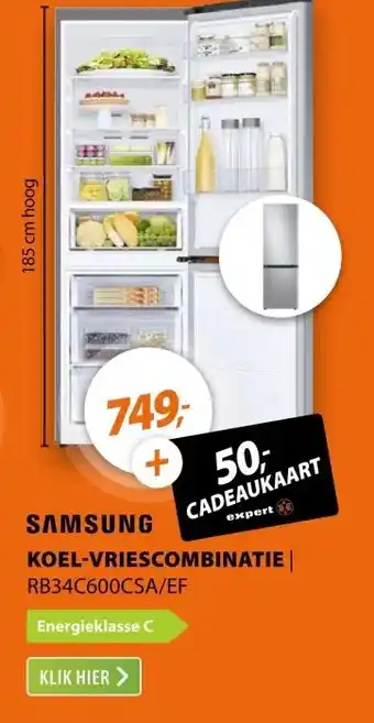 Expert Samsung RB34C600CSA/EF Zilver aanbieding