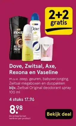 Etos Dove, Zwitsal, Axe, Rexona en Vaseline aanbieding