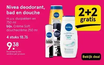 Etos Nivea deodorant, bad en douche aanbieding