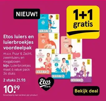 Etos Etos luiers en luierbroekjes voordeelpak aanbieding