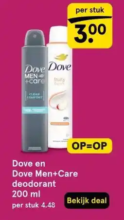 Etos Dove en Dove Men+Care deodorant 200 ml aanbieding