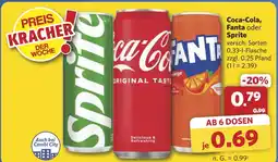 Combi Coca-Cola, Fanta oder Sprite aanbieding