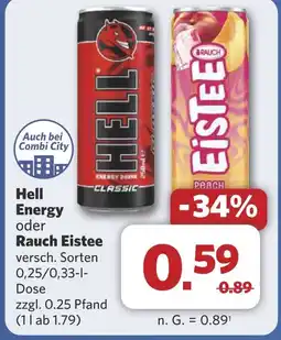 Combi Hell Energy oder Rauch Eistee aanbieding