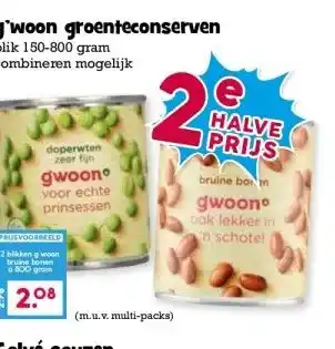 Boon`s Markt g'woon groenteconserven aanbieding