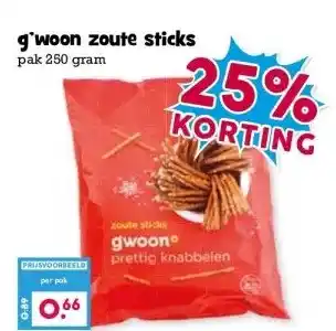 Boon`s Markt g'woon zoute sticks aanbieding