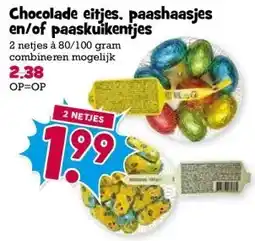 Boon`s Markt Chocolade eitjes. paashaasjes en/of paaskuikentjes aanbieding