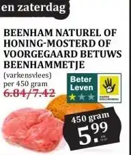 Boon`s Markt BEENHAM NATUREL OF HONING-MOSTERD OF VOORGEGAARD BETUWS BEENHAMMETJE (varkensvlees) aanbieding