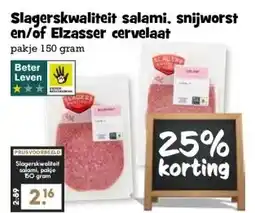 Boon`s Markt Slagerskwaliteit salami, snijworst en/of Elzasser cervelaat aanbieding