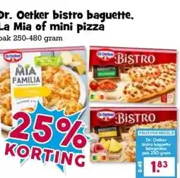 Boon`s Markt Dr. Oetker bistro baguette. La Mia of mini pizza pak 250-480 gram aanbieding