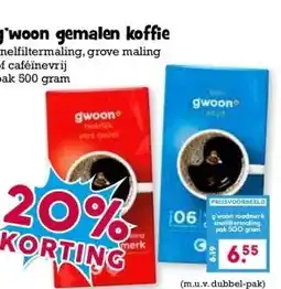 Boon`s Markt g'woon gemalen koffie aanbieding