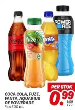 Dekamarkt COCA COLA, FUZE, FANTA, AQUARIUS OF POWERADE aanbieding