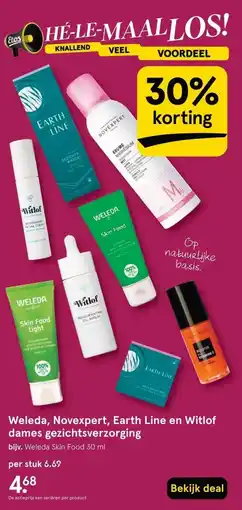 Etos Weleda, Novexpert, Earth Line en Witlof dames gezichtsverzorging aanbieding