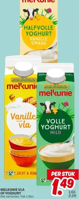 Dekamarkt MELKUNIE VLA OF YOGHURT aanbieding