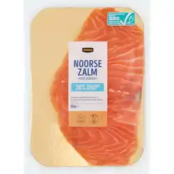 Jumbo Jumbo Noorse Zalm Hout Gerookt Minder Zout 100g aanbieding