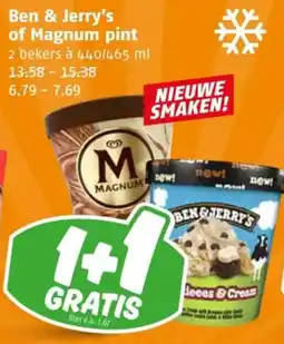 Poiesz Ben & Jerry's of Magnum pint aanbieding