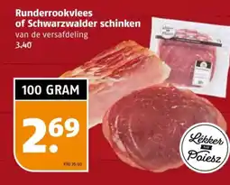 Poiesz Runderrookvlees of Schwarzwalder schinken aanbieding