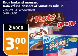 Poiesz Bros krakend mousse, Rolo crème dessert of Smarties mix-in aanbieding