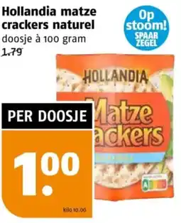 Poiesz Hollandia matze crackers naturel aanbieding