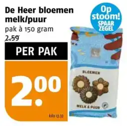 Poiesz De Heer bloemen melk / puur aanbieding